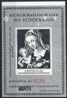 ** 2000/74 Regnum Mariánum MINTA Feketenyomat Emlékív 000 Piros Sorszámmal - Sonstige & Ohne Zuordnung