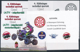 ** 2023 4. Különleges Technikai Sportok: Quad 4 Db-os Emlékív Garnitúra Azonos 00023 Sorszámmal, Közte Feketenyomat és A - Autres & Non Classés