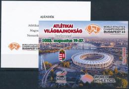 ** 2023 Atlétikai VB Budapest Emlékívpár Piros-kék Azonos No. 00000, Az Egyik Ajándék Kiadás - Other & Unclassified