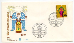 Germany, West 1971 FDC Scott B480 Christmas - Angel With Lights - 1971-1980