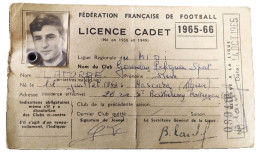 1965/1966 - Fédération Française De Football - Licence Cadet - Gourdan-Polignan (Haute-Garonne) - FRANCE - Non Classificati