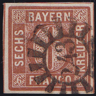 Bayern 6 Kreuzer Quadrat Marke Michel Nr. 4 Gestempelt   (10034 - Altri & Non Classificati