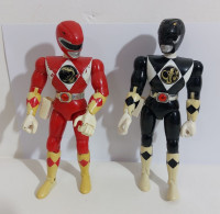 64127 Giocattolo - 2 Power Rangers Nero & Rosso - Bandai 1993 - Other & Unclassified