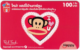 THAILAND O-361 Prepaid Happy - Cartoon, Animal, Monkey - Used - Tailandia