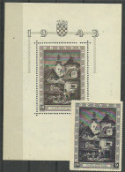 Croatia 1943 Year,  Block & Stamp , MNH(**) - Croatia