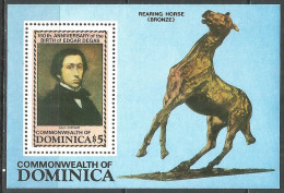 Dominica 1984 Year, Mint Block MNH (**) - Painting Horses - Dominica (1978-...)