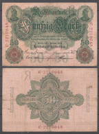 Ro 32 Reichsbanknote 50 Mark 1908 Pick 32 - VF- (3-)  UDR R Seria C     (31657 - Other & Unclassified