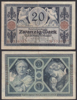 Reichsbanknote 20 Mark 1915 Ro 53 Pick 63 VF (3)  UDR: O Serie H     (31660 - Otros & Sin Clasificación