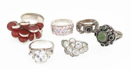 5 Db Ezüst (Ag) Gyűrű, Jelzettek, Kövekkel, Br 44,8 G - Autres & Non Classés