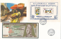 Guatemala 1988. 50c Felbélyegzett Bankjegyes Borítékban, Bélyegzéssel T:UNC Guatemala 1988. 50 Centavos In Banknote Enve - Unclassified