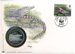 Kuba DN (1991) "A Világ Vadvédelmi Alap (WWF) 30. évfordulója - Rombuszkrokodil (Crocodylus Rhombifer)" Kétoldalas Cu-Ni - Ohne Zuordnung