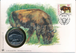 Litvánia DN (1991) "A Világ Vadvédelmi Alap (WWF) 30. évfordulója - Bison Bonasus (Európai Bölény)" Kétoldalas Fém Emlék - Unclassified