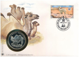 Mongólia DN (1991) "A Világ Vadvédelmi Alap (WWF) 30. évfordulója - Camelus Bactrianus (Kétpúpú Teve)" Kétoldalas Fém Em - Sin Clasificación