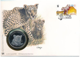 Omán DN (1991) "A Világ Vadvédelmi Alap (WWF) 30. évfordulója - Arab Leopárd (Panthera Pardus Nimr)" Kétoldalas Cu-Ni Em - Unclassified