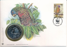 Santa Lucia DN (1991) "A Világ Vadvédelmi Alap (WWF) 30. évfordulója - Amazona Versicolor (Kékmaszkos Amazon)" Kétoldala - Unclassified