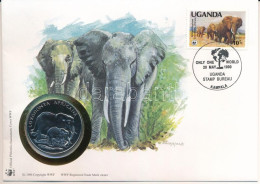 Uganda DN (1991) "A Világ Vadvédelmi Alap (WWF) 30. évfordulója - Loxodonta Africana (Afrikai Elefánt)" Kétoldalas Fém E - Ohne Zuordnung