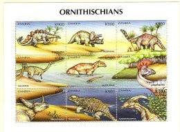 Zm9988a ZAMBIA 1999, Dinosaurs, MS 1 - Ornithischians - Zambie (1965-...)