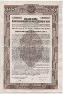 Ausztria 1930. "Az Osztrák Köztársaság Nemzetközi Szövetségi Kölcsöne" 7%-os Kötvénye 200Sch-ről Bélyegzésekkel, Szelvén - Ohne Zuordnung