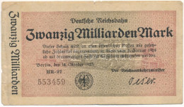Németország / Weimari Köztársaság / Német Birodalmi Vasút 1923. 20.000.000.000M T:F,VG Germany / Weimar Republic / Deuts - Zonder Classificatie