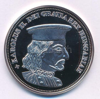 DN "Királyi Koronák - II. Károly / 5 Korona 1909" Ag Emlékérem Tanúsítvánnyal (20g/0.999/38,61mm) T:PP Patina - Unclassified