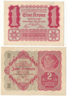 Ausztria 1922. 1K + 2K T:AU,XF Austria 1922. 1 Krone + 2 Kronen C:AU,XF - Zonder Classificatie