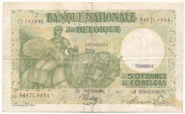 Belgium 1944. November 14. 50Fr / 10B T:F Belgium 1944. 14th Of November 50 Francs / 10 Belgas C:F Krause P#106 - Sin Clasificación