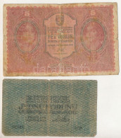 Csehszlovákia 1919. 1K + 5K T:VG Folt, Szakadás Czechoslovakia 1919. 1 Korun + 5 Korun C:VG Spot, Tear - Unclassified