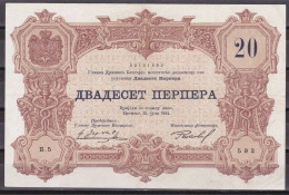 Yugoslavia-Montenegro-20 Perper 1914 XF - Jugoslavia