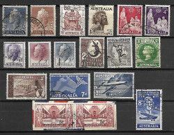 AUSTRALIE   -  1956 / 58 .  L O T  -   18  Val. Oblitérés . - Used Stamps