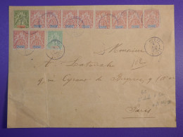 DL2 ETS OCEANIE  BELLE  LETTRE DEVANT  1908  PAPEETE  A  PARIS FRANCE  ++1F ++ AFF. INTERESSANT+ - Lettres & Documents