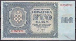 NDH-100 Kuna 1941 AUNC - Croacia