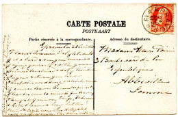 BELGIQUE - COB 74 SIMPLE CERCLE RELAIS A ETOILES EPRAVE SUR CARTE POSTALE, 1910 - Sternenstempel