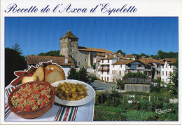 Recette De L'AXOA D'ESPELETTE. Village D'ESPELETTE En Arrière Plan - Editions THOUAND N° 3214 - Recetas De Cocina