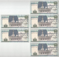 Egyiptom 1982-1984. 5P (6x) 2+4 Felosztásban Sorszámkövetők T:UNC,AU Egyőt 1982-1984. 5 Pounds (6x) Consecutive Serials  - Unclassified