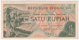 Indonézia 1961. 1R (97x) Közte Sorszámkövetők T:UNC-XF Indonesia 1961. 1 Rupiah (97x) Within Consecutive Serials C:UNC-X - Non Classificati