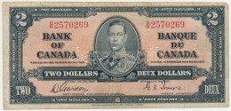Kanada 1937. 2$ T:F,VG Szakadás, Kis Anyaghiány Canada 1937. 2 Dollars C:F,VG Tear, Small Material Error Krause P#59 - Unclassified