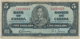 Kanada 1937. 5$ T:F Folt Canada 1937. 5 Dollars C:F Spot Krause P#60b - Unclassified