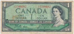 Kanada 1954. 1$ átalakított Haj. Szign: Beattie-Coyne T:VG Folt Canada 1954. 1 Dollar, Modified Hair Style. Sign: Beatti - Sin Clasificación