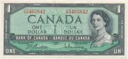 Kanada 1954. 1$ átalakított Haj. Szign: Beattie -Rasminsky T:F Canada 1954. 1 Dollar, Modified Hair Style. Sign: Beattie - Ohne Zuordnung