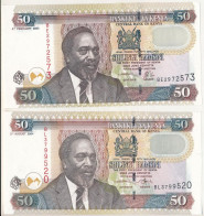 Kenya 2000. 50Sh (2x) T:UNC Kenya 2000. 50 Shillings (2x) C:UNC  Krause P#41b - Sin Clasificación