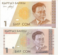 Kirgizisztán 1994. 1S + 1999. 1S T:UNC,AU Kyrgyzstan 1994. 1 Som + 1999. 1 Som C:UNC,AU - Zonder Classificatie