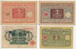 Németország 1914. 1M + 1920. 1M + 1920. 2M (2xklf) T:F,VG Germany 1914. 1 Mark + 1920. 1 Mark + 1920. 2 Mark (2xdiff) T: - Ohne Zuordnung