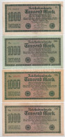 Németország / Weimari Köztársaság 1922. 1000M (4db) Különféle Színű Sorszámok és Bankjegypapírok T:F,VG Közte Erős Papír - Zonder Classificatie
