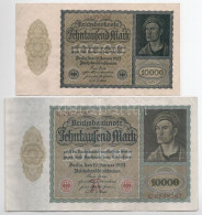 Németország / Weimari Köztársaság 1922. 10.000M (2xklf Méret) T:F Germany / Weimar Republic 1922. 10.000 Mark (2xdiff Si - Unclassified
