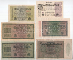 Németország / Weimari Köztársaság 1922-1923. 6db-os Bankjegytétel T:F,VG Közte Erős Papír Germany / Weimar Republic 1922 - Unclassified