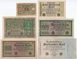Németország / Weimari Köztársaság 1920-1923. 6db-os Bankjegytétel T:F,VG Közte Erős Papír Germany / Weimar Republic 1920 - Non Classificati