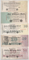 Németország / Weimari Köztársaság 1923. 500M + 500.000M + 1.000.000M + 5.000.000M + 10.000.000M + 20.000.000M + 50.000.0 - Ohne Zuordnung