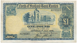 Skócia 1938. 1P "North Of Scotland Bank" T:F Scotland 1938. 1 Pound "North Of Scotland Bank" C:F Krause P#S644 - Zonder Classificatie