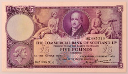 Skócia 1953. 5P "Commercial Bank Of Scotland" T:F Szép Papír Scotland 1953. 5 Pounds "Commercial Bank Of Scotland" C:F F - Zonder Classificatie
