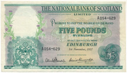 Skócia 1957. 5P "National Bank Of Scotland" T:F Scotland 1957. 5 Pounds "National Bank Of Scotland" C:F Krause P#262 - Non Classés
